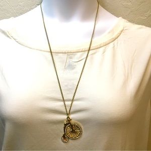 Bicycle gold toned necklace